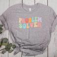 Problem Solver School Work Staff Front Desk Teacher Women's Heather T-Shirt Athletic Heather Problem Solver School Work Staff Front Desk Teacher Women's Heather T-Shirt Athletic Heather