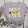Progress Over Perfection Motivational Back To School Teacher Women's Heather T-Shirt Athletic Heather Progress Over Perfection Motivational Back To School Teacher Women's Heather T-Shirt Athletic Heather