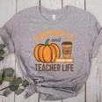 Pumpkin Spice And Teacher Life Halloween Teacher Women's Heather T-Shirt Athletic Heather