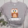 Quien Who Owl Spanish Teacher Women's Heather T-Shirt Athletic Heather Quien Who Owl Spanish Teacher Women's Heather T-Shirt Athletic Heather