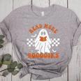 Read More Books Cute Ghost Reading Book Teacher Halloween Women's Heather T-Shirt Athletic Heather Read More Books Cute Ghost Reading Book Teacher Halloween Women's Heather T-Shirt Athletic Heather