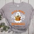 Read More Books Halloween Retro Pumpkin Reading Fall Teacher Women's Heather T-Shirt Athletic Heather Read More Books Halloween Retro Pumpkin Reading Fall Teacher Women's Heather T-Shirt Athletic Heather