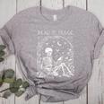 Read In Peace Skeleton Reading Teacher Spooky Halloween Women's Heather T-Shirt Athletic Heather