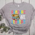 Readers Are Leaders Reading Book Lover Teacher Women Men Kid Women's Heather T-Shirt Athletic Heather