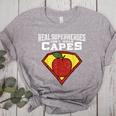 Real Superheroes Don't Wear Capes Teacher Shirt Teaching Te Women's Heather T-Shirt Athletic Heather