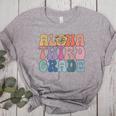 Retro Aloha Third Grade Teacher Summer Vacation Beach Hawaii Women's Heather T-Shirt Athletic Heather