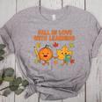 Retro Fall In Love With Learning Autumn Pumpkin Teacher Women's Heather T-Shirt Athletic Heather Retro Fall In Love With Learning Autumn Pumpkin Teacher Women's Heather T-Shirt Athletic Heather