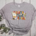 Retro Grovvy Coffee Teach Repeat Teacher Women's Heather T-Shirt Athletic Heather Retro Grovvy Coffee Teach Repeat Teacher Women's Heather T-Shirt Athletic Heather