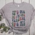 Retro IT'S ME Hi I'm The TEACHER Groovy Testing Squad Pink Women's Heather T-Shirt Athletic Heather