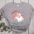 Retro Pink Christmas Santa's Favorite Art Teacher Artist Women's Heather T-Shirt Athletic Heather