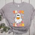 Retro Vintage Groovy Trick Or Teach Teacher Halloween For Men Women Kids Women's Heather T-Shirt Athletic Heather