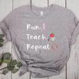 Run Teach Repeat Teacher Running Saying Slogan Runner Women's Heather T-Shirt Athletic Heather Run Teach Repeat Teacher Running Saying Slogan Runner Women's Heather T-Shirt Athletic Heather