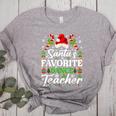 Santa's Favorite Dance Teacher Shirt Christmas Pajama Women's Heather T-Shirt Athletic Heather