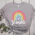 Sé Amable Spanish Bilingual Teacher Be Kind Boho Rainbow Women's Heather T-Shirt Athletic Heather Sé Amable Spanish Bilingual Teacher Be Kind Boho Rainbow Women's Heather T-Shirt Athletic Heather