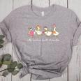 Silly Teachers Build Character Goose Teacher Back To School Women's Heather T-Shirt Athletic Heather