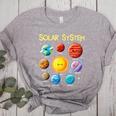 Solar System Cute Face Planets Space Science Teacher School Women's Heather T-Shirt Athletic Heather