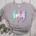 SPED Teacher Squad Lightning Bolt Special Education Women's Heather T-Shirt Athletic Heather SPED Teacher Squad Lightning Bolt Special Education Women's Heather T-Shirt Athletic Heather