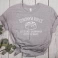 Synonym Rolls Book Lover English Teacher Grammar Women's Heather T-Shirt Athletic Heather Synonym Rolls Book Lover English Teacher Grammar Women's Heather T-Shirt Athletic Heather