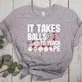 It Takes Balls To Teach Pe Teacher Chaos Coordinator US Flag Women's Heather T-Shirt Athletic Heather