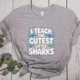 I Teach The Cutest Little Sharks Teacher School Women's Heather T-Shirt Athletic Heather