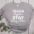 Teach Inspire Stay Drug-Free Red Ribbon Week Teacher Kids Women's Heather T-Shirt Athletic Heather Teach Inspire Stay Drug-Free Red Ribbon Week Teacher Kids Women's Heather T-Shirt Athletic Heather