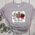 Teach Love Inspire Pre-k Teacher Apple Leopard Red Plain Women's Heather T-Shirt Athletic Heather