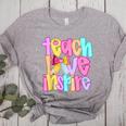 Teach Love Inspire Preppy Back To School Teacher Women Women's Heather T-Shirt Athletic Heather Teach Love Inspire Preppy Back To School Teacher Women Women's Heather T-Shirt Athletic Heather