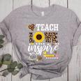 TEACH LOVE INSPIRE Teacher Sunflower Appreciation Women's Heather T-Shirt Athletic Heather TEACH LOVE INSPIRE Teacher Sunflower Appreciation Women's Heather T-Shirt Athletic Heather