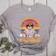 I Teach In My Pajamas Teacher Sunset Bear Retro Women's Heather T-Shirt Athletic Heather