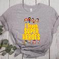 I Teach Super Heroes Comic Book Hero Teacher School Women's Heather T-Shirt Athletic Heather