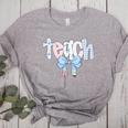 Teach Teacher Coquette Bow Pencil Back To School First Day Women's Heather T-Shirt Athletic Heather Teach Teacher Coquette Bow Pencil Back To School First Day Women's Heather T-Shirt Athletic Heather
