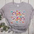 Teach Teacher Dia De Los Muertos Day Of The Dead Sugar Skull Women's Heather T-Shirt Athletic Heather