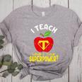 I Teach What's Your Superpower Superhero Teacher Women's Heather T-Shirt Athletic Heather