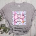 Teacher Bow Pencil Flowers Teacher Back To School Women's Heather T-Shirt Athletic Heather Teacher Bow Pencil Flowers Teacher Back To School Women's Heather T-Shirt Athletic Heather