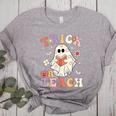 Teacher Halloween Trick Or Teach Floral Ghost Women's Heather T-Shirt Athletic Heather Teacher Halloween Trick Or Teach Floral Ghost Women's Heather T-Shirt Athletic Heather