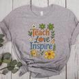 Teacher Inspire Love Women's Heather T-Shirt Athletic Heather Teacher Inspire Love Women's Heather T-Shirt Athletic Heather