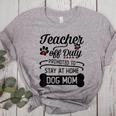 Teacher Off Duty Promoted To Stay At Home Dog Mom Tshirt Men Women Women's Heather T-Shirt Athletic Heather Teacher Off Duty Promoted To Stay At Home Dog Mom Tshirt Men Women Women's Heather T-Shirt Athletic Heather