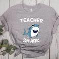 Teacher Shark Teaching Back To School Kindergarten Women's Heather T-Shirt Athletic Heather