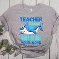 Teacher Shark Do Your Work Women's Heather T-Shirt Athletic Heather