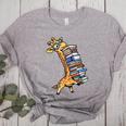Teacher Shirt Giraffe Holding Books Bookworm Librarian Women's Heather T-Shirt Athletic Heather Teacher Shirt Giraffe Holding Books Bookworm Librarian Women's Heather T-Shirt Athletic Heather