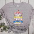Teacher Tiny Human Tamer This My Circus These Are My Monkeys Women's Heather T-Shirt Athletic Heather