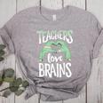 Teachers Love Brains Halloween Costume Trick Treat Zombie Women's Heather T-Shirt Athletic Heather
