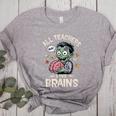 Teachers Love Brains Tee-Shirt Men Women Halloween Teacher Women's Heather T-Shirt Athletic Heather