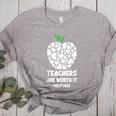 Teachers Are Worth It Red For Ed Women's Heather T-Shirt Athletic Heather Teachers Are Worth It Red For Ed Women's Heather T-Shirt Athletic Heather