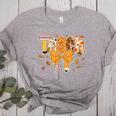 Thanksgiving Teacher Pencil Bow One Thankful Teacher Fall Women's Heather T-Shirt Athletic Heather