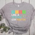 Think Like A Proton Stay Positive Science Teacher Women's Heather T-Shirt Athletic Heather