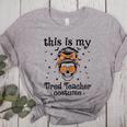 This Is My Tired Teacher Costume Skull Halloween Messy Bun Women's Heather T-Shirt Athletic Heather This Is My Tired Teacher Costume Skull Halloween Messy Bun Women's Heather T-Shirt Athletic Heather