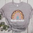 Toddler Teacher Rainbow Leopard Infant Teacher Men Women Women's Heather T-Shirt Athletic Heather
