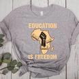 History Education Is Freedom African Map Black Teacher Women's Heather T-Shirt Athletic Heather