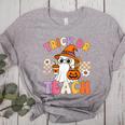 Trick Or Teach Cute Ghost Coffee Pumpkins Halloween Teacher Women's Heather T-Shirt Athletic Heather Trick Or Teach Cute Ghost Coffee Pumpkins Halloween Teacher Women's Heather T-Shirt Athletic Heather